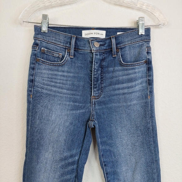 Denim Forum Nico Mid Rise Skinny Crop Jeans Size 26 - Picture 3 of 11